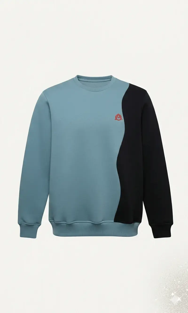 Dalga Parçalı Sweat, Bebe Mavisi