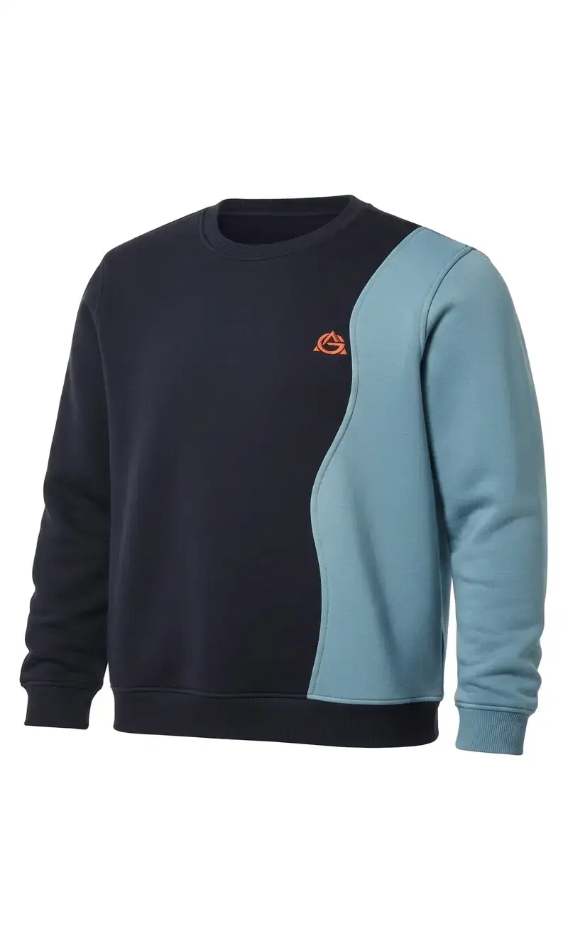 Dalga Parçalı Sweat, Lacivert