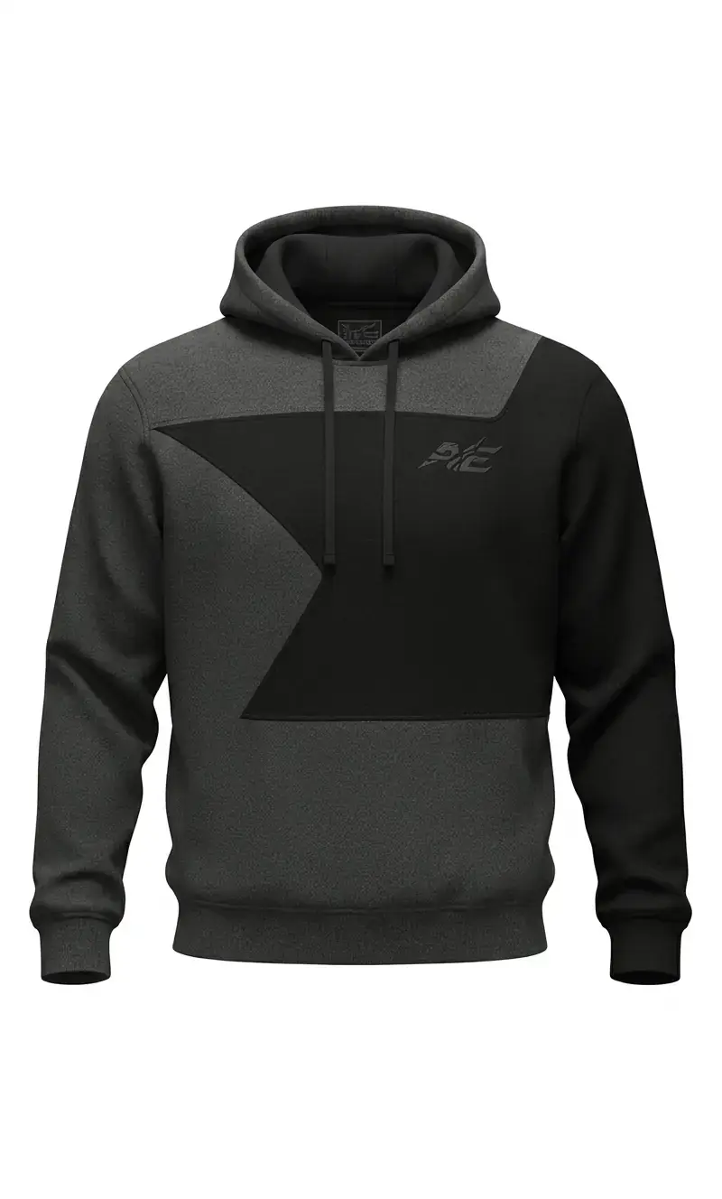 Yıldız Serisi Kapüşonlu İki Renkli Sweatshirt, Antrasit