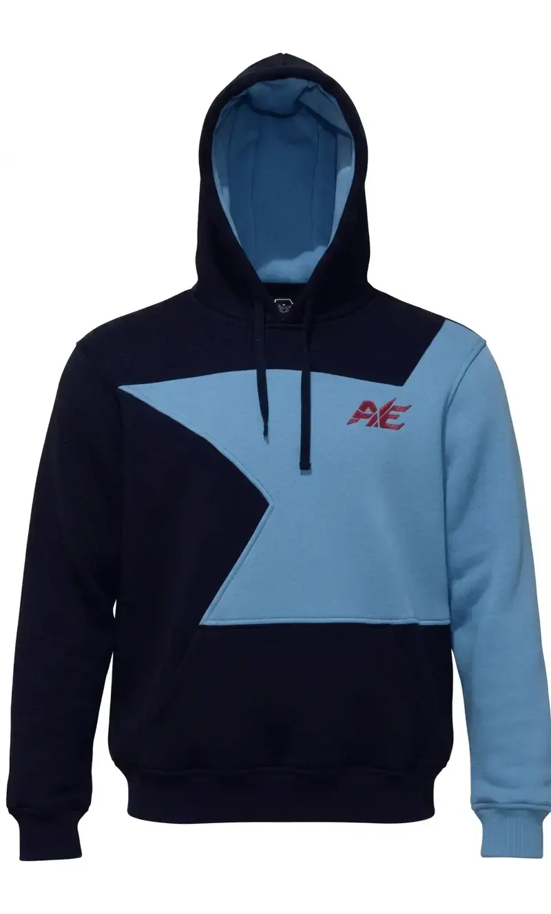 Yıldız Serisi Kapüşonlu İki Renkli Sweatshirt, Lacivert